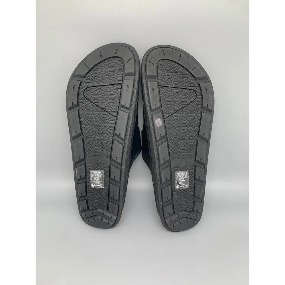 Quiksilver Deck Slide Sandals CQ10025M-B Black Men's Sz 12 NWT